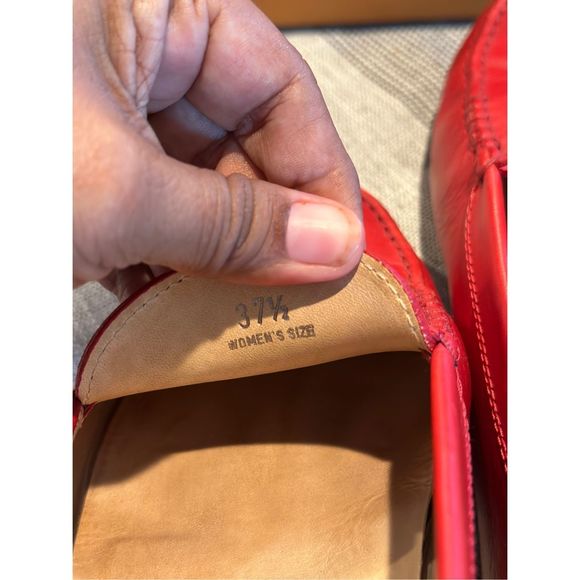 Tod's Red Leather Loafers - Picture 7 of 10
